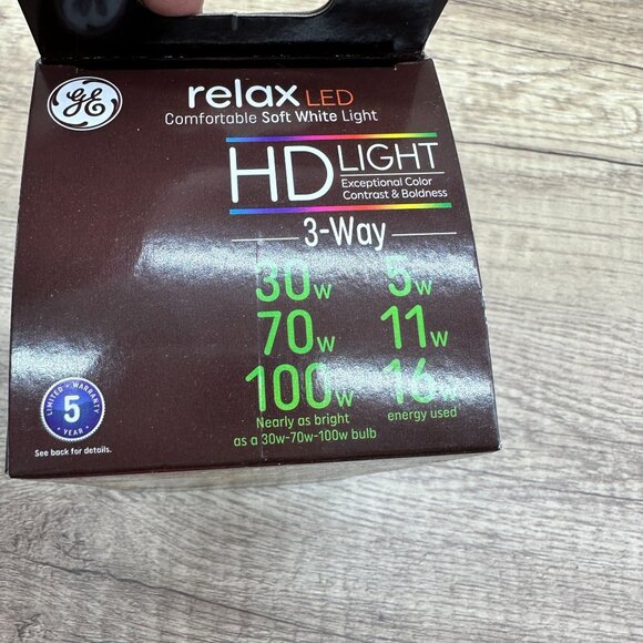 Lot Of 4 GE Relax LED A19 Light Bulb HD Light 3- Way 5w 11w 16w Soft White - Picture 4 of 9